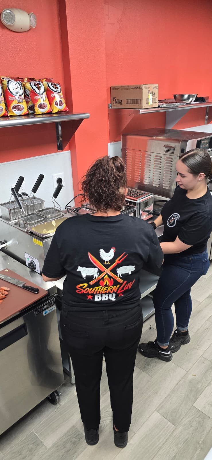 Southern Luv BBQ Davie kitchen crew at work