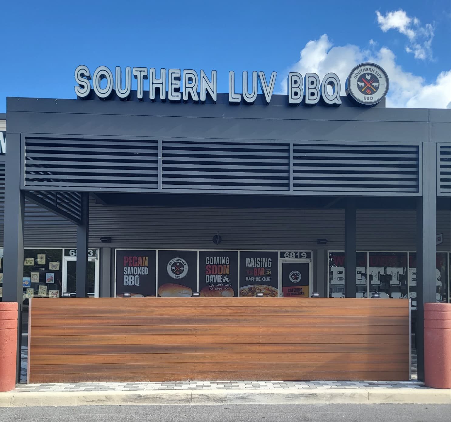 Southern Luv BBQ storefront at 6819 Stirling Road in Davie, Florida