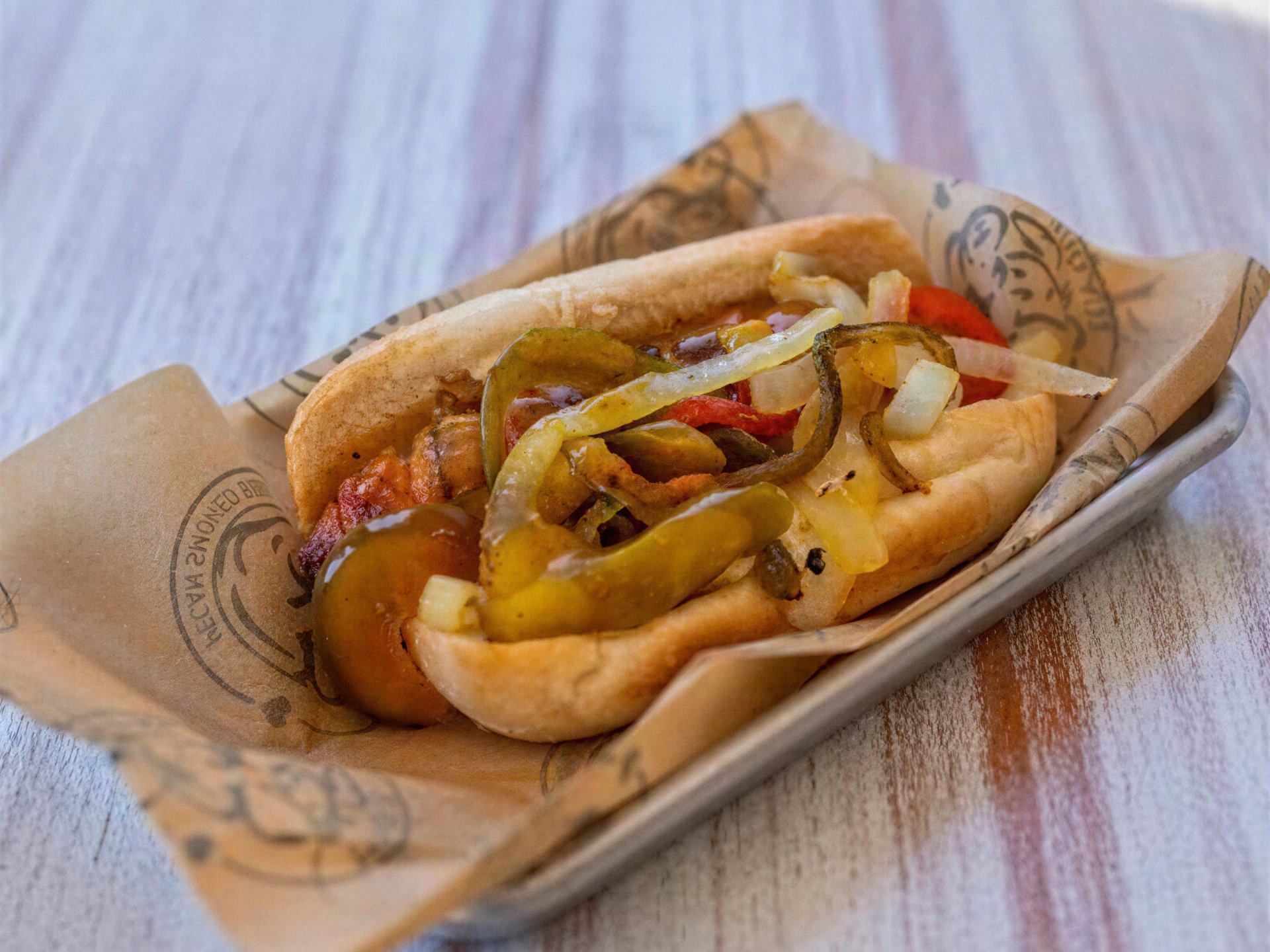Summer Luv — Smoked sausage, onions, peppers, and Carolina mustard.